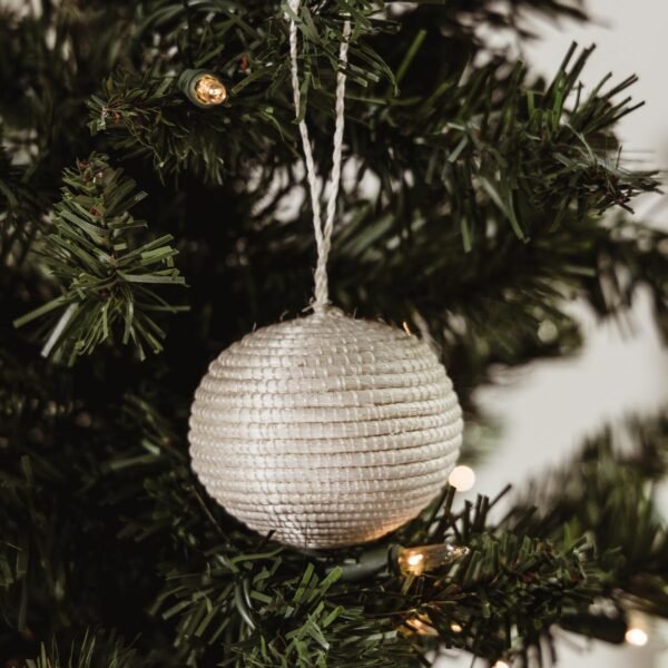 Striped Woven Ball Ornaments