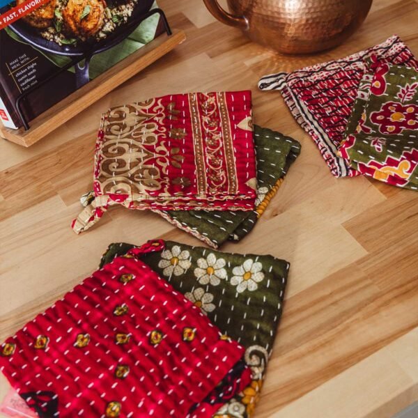 Kantha Christmas Dish Cloths