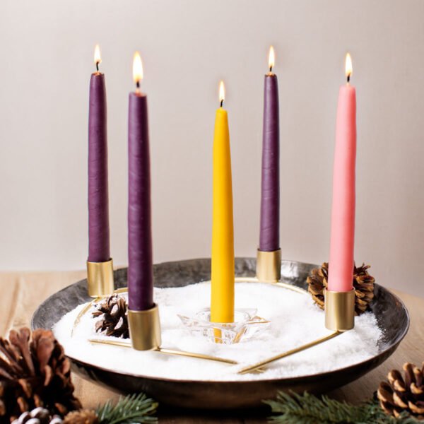 Traditional Hand- Dipped Advent Candles Set