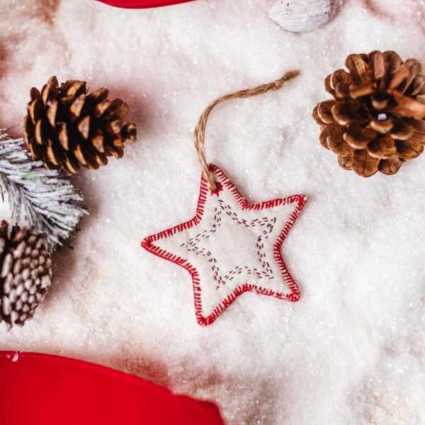 Kantha Embroidered Star Ornament