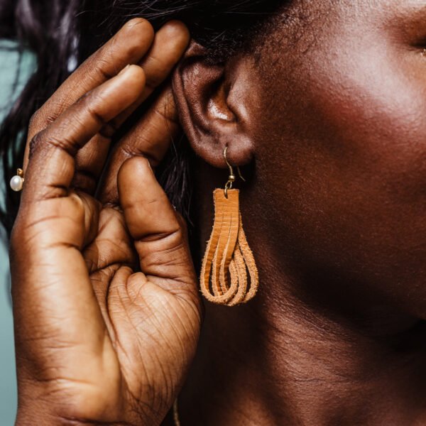 Leather Pathway Dangle Earrings