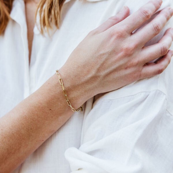 Gold Paperclip Bracelet