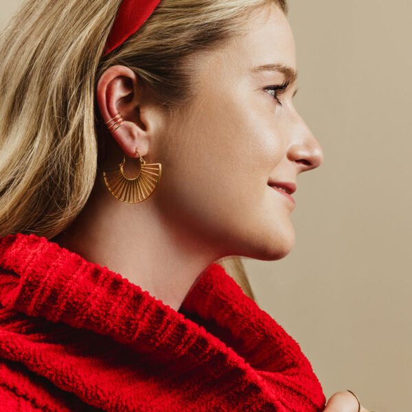 Radiant Sunflare Gold Hoops