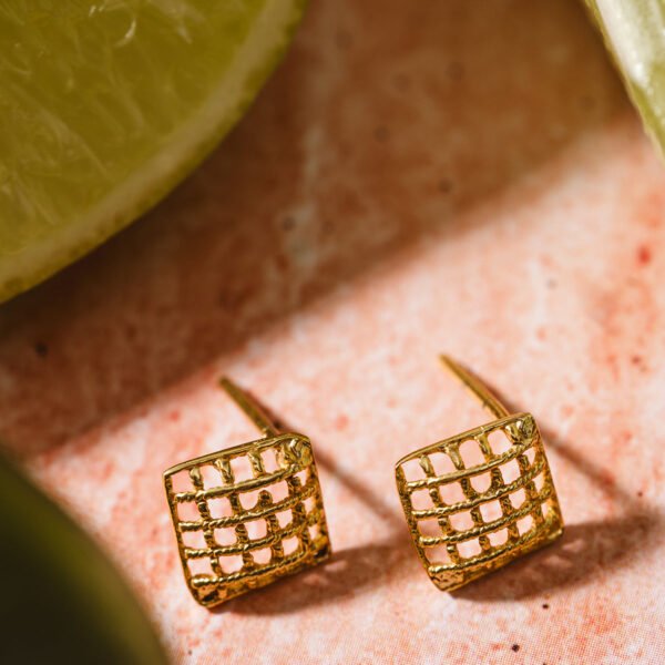 Twists of Charm Woven Gold Stud Earrings