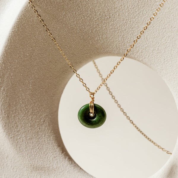 Green Glass Pendant Necklace